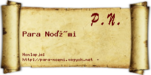 Para Noémi névjegykártya
